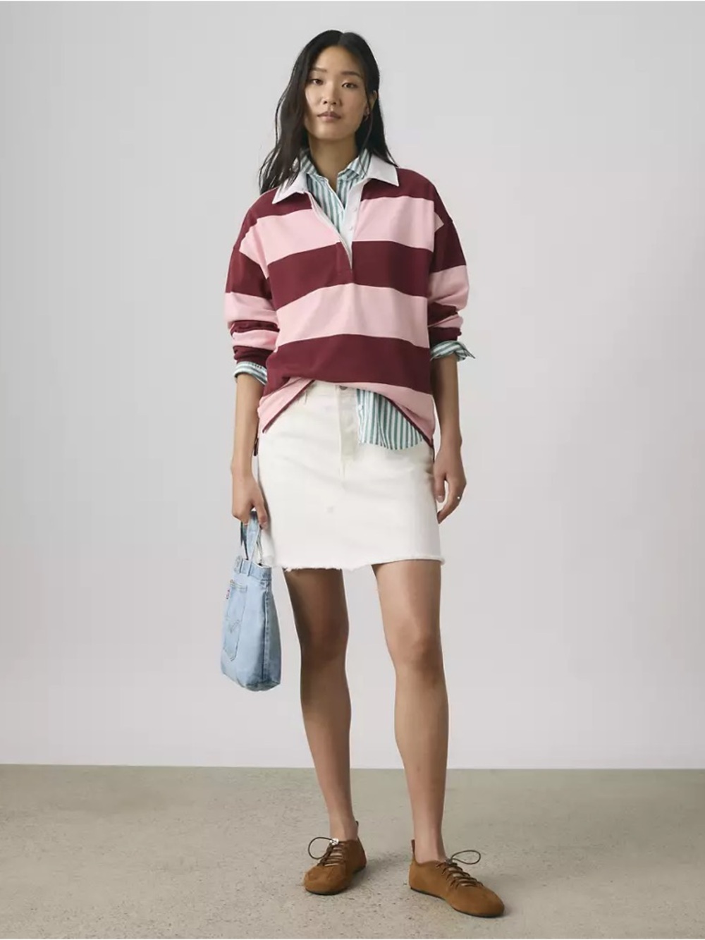 Levi’s Deconstructed Skirt in Snowing In La Raw He - White